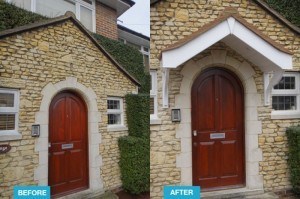 Door Canopy before and after Example