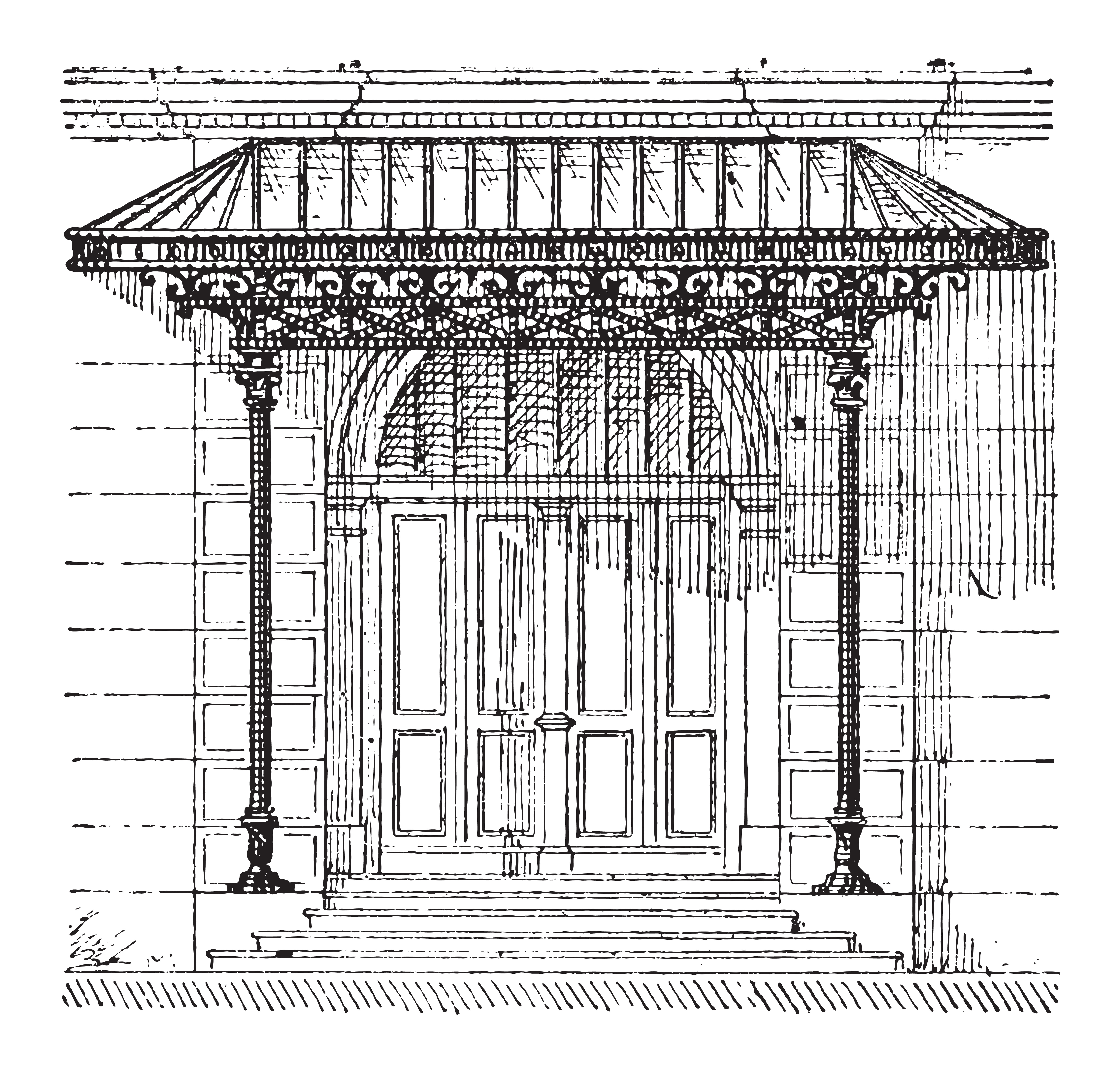 door canopy drawing london