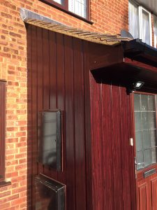 Replacement timber cladding on porch
