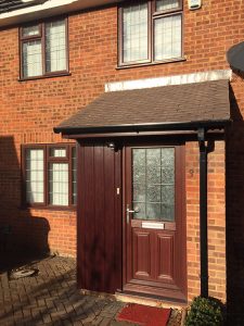 Porch roof replaced with correct pitch and new tiles