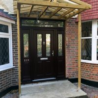 Timber frame of door canopy