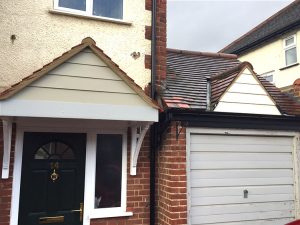 Bespoke door canopy installation in London