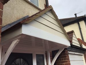 Harrow door canopy installation