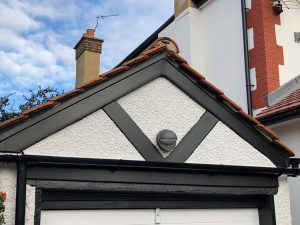 Black bargeboards design on garage