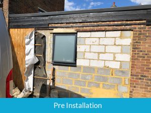 Pre installation of cedar cladding