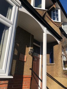 New white pvc soffit installation