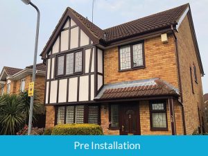 Before our installation of Hardieplank cladding