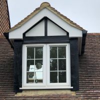 Replacement black uPVC fascias on dormer window