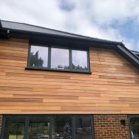 Cedar wood timber cladding