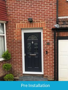 Pre installation of door canopy