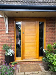 Porch installation with LED lights