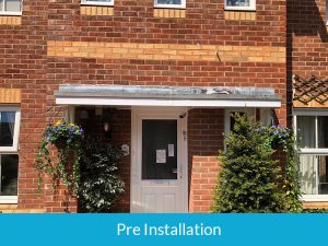 Pre installation of door canopy