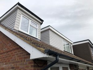 Pearl-grey James Hardie cladding