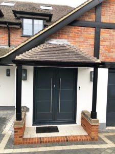New door canopy installation in Rickmansworth
