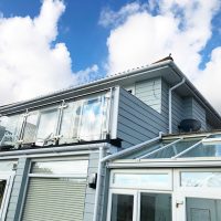 James Hardie grey cladding installation