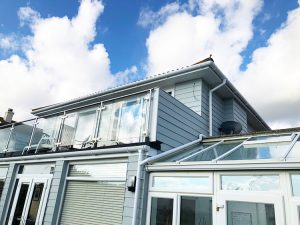 James Hardie grey cladding installation