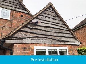 Before installation of composite cladding