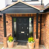 Front door canopy installation