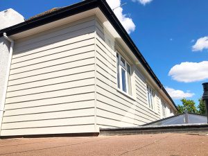 Composite cladding in cobblestone colour