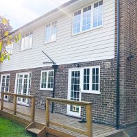 New James Hardie cladding at rear of property