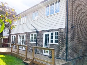 New James Hardie cladding at rear of property