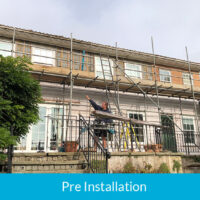 Pre-installation of hardwood cladding