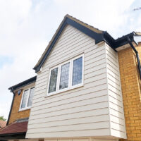 James Hardie composite cladding installation, Hertfordshire