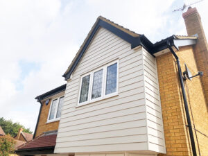 James Hardie composite cladding installation, Hertfordshire
