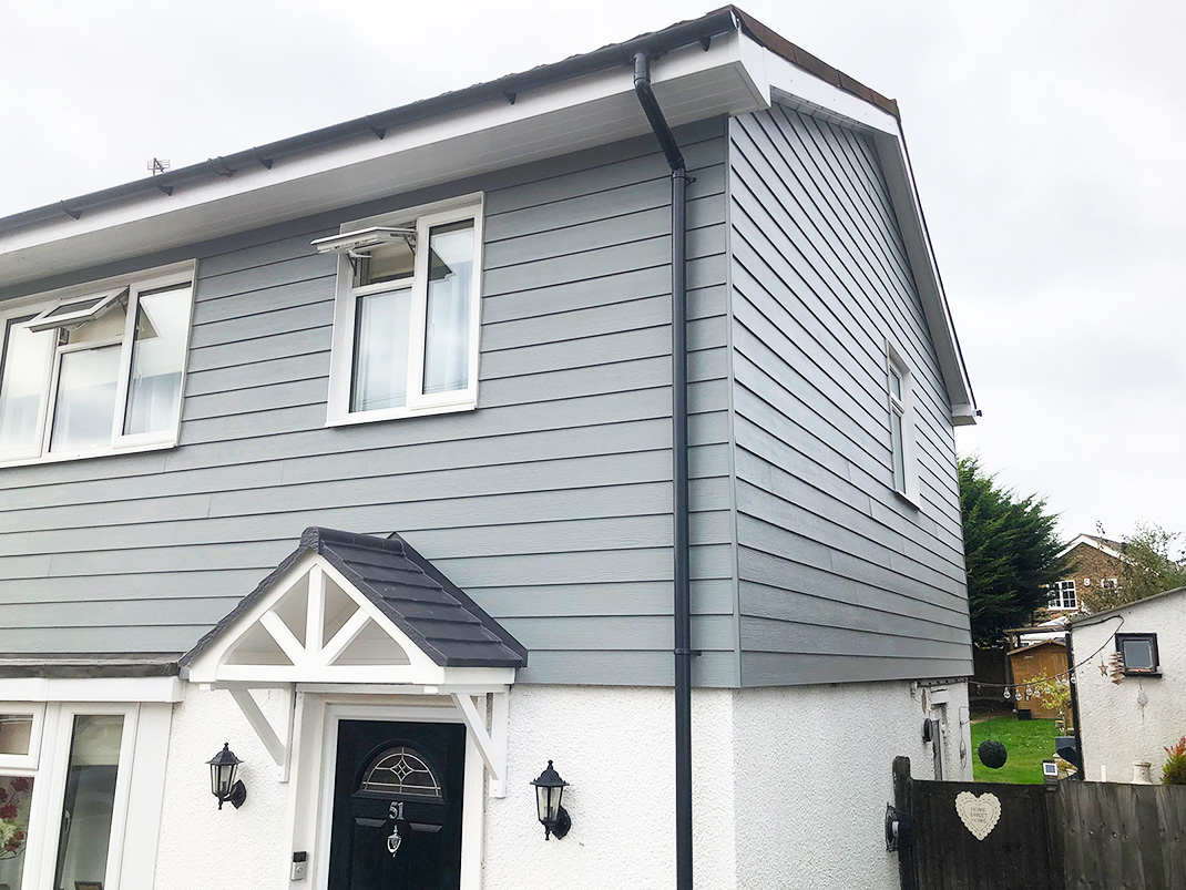 New grey cladding installation in Loughton