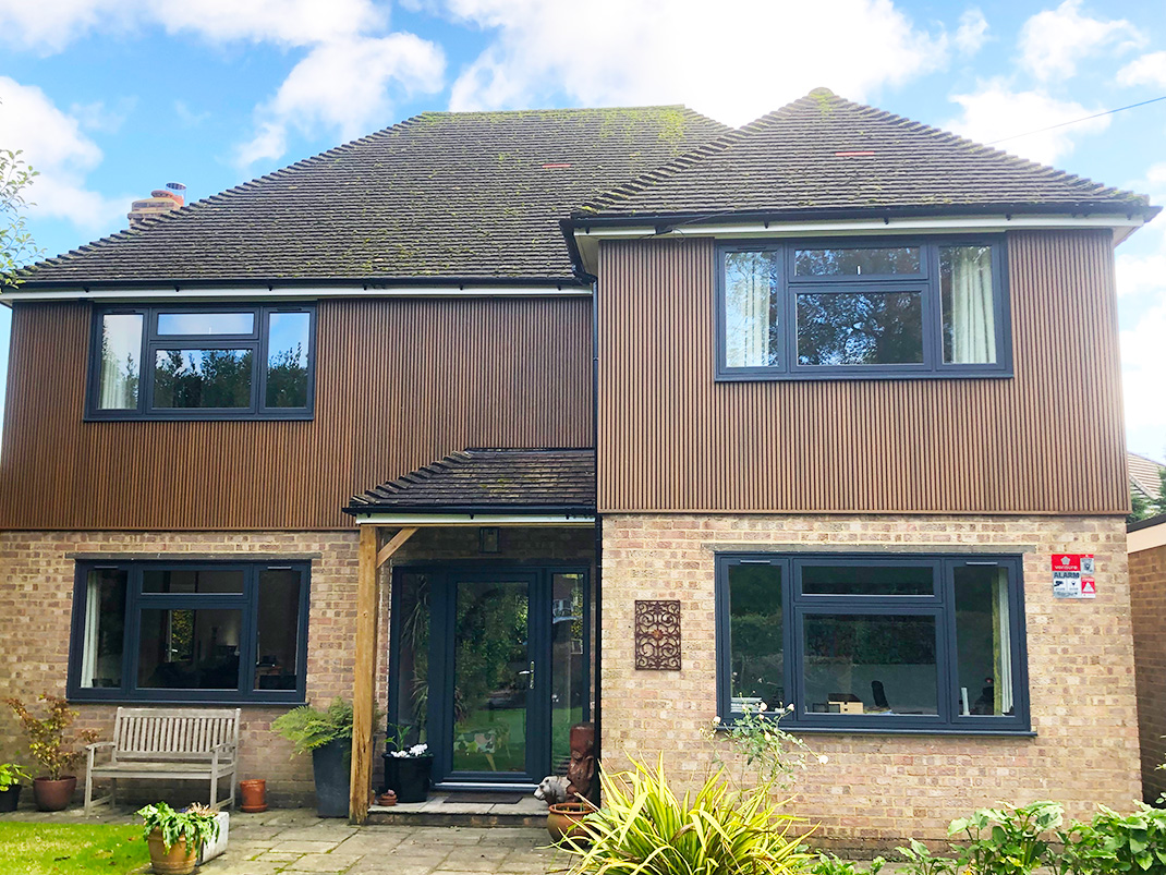 Ecoscape slatted cladding installation in Caterham, Surrey