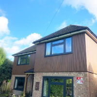 Ecoscape composite cladding in Spiced Oak