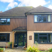 Ecoscape slatted cladding installation in Surrey