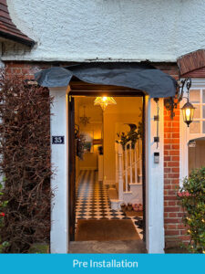 Before installation on new door canopy