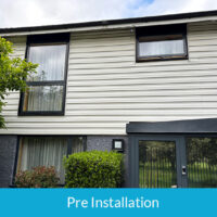 Before new cladding installation in Stratford, East London