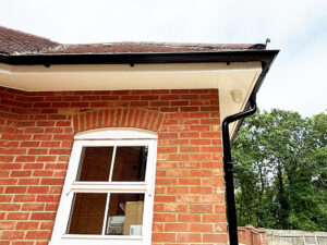 New Lindab steel guttering installed