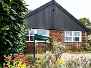 Ecoscape black slatted cladding