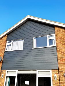 Grey James Hardie cladding in Cuffley