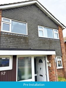 Replacing hanging tiles with new cladding