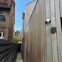 Pre=installation of Accoya timber cladding