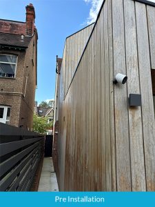 Pre=installation of Accoya timber cladding