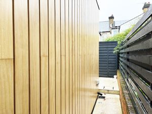 Timber cladding installed on the side of house