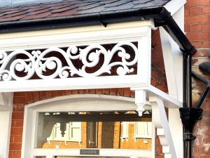 Intricate detailing on Edwardian door canopy