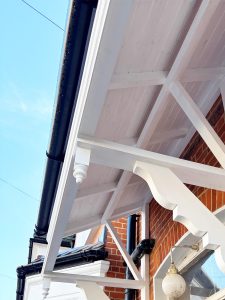 Underside of Edwardian double door canopy